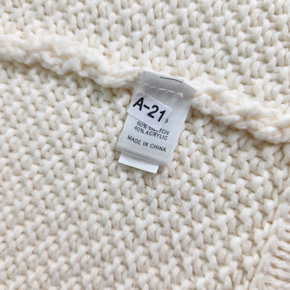 Express Women's Size S Small Sweater Cowl Neck Snap Button Cream 3/4 Sleeve 01 - Picture 13 of 14